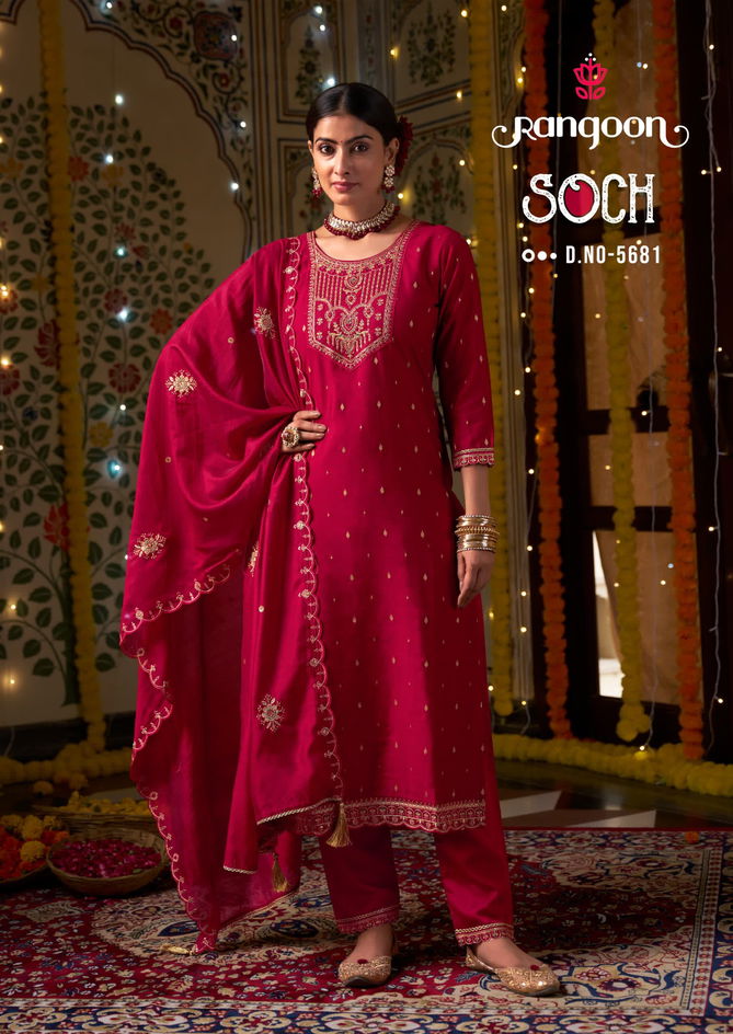 Soch By Rangoon Viscose Jacquard Readymade Suits Wholesale Shop In Surat